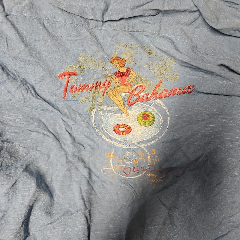 Tommy Bahama Light Blue Graphic Men's Shirt
